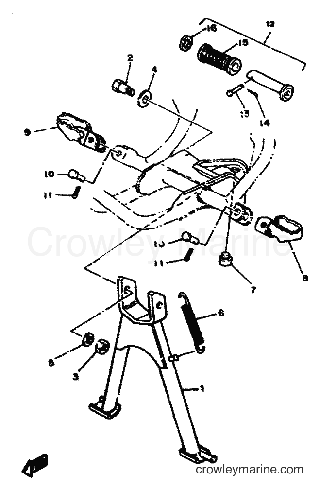 1991 Scooter DT50R - DT50R (4CT2) [999] - BEQUILLE REPOSE-PIEDS