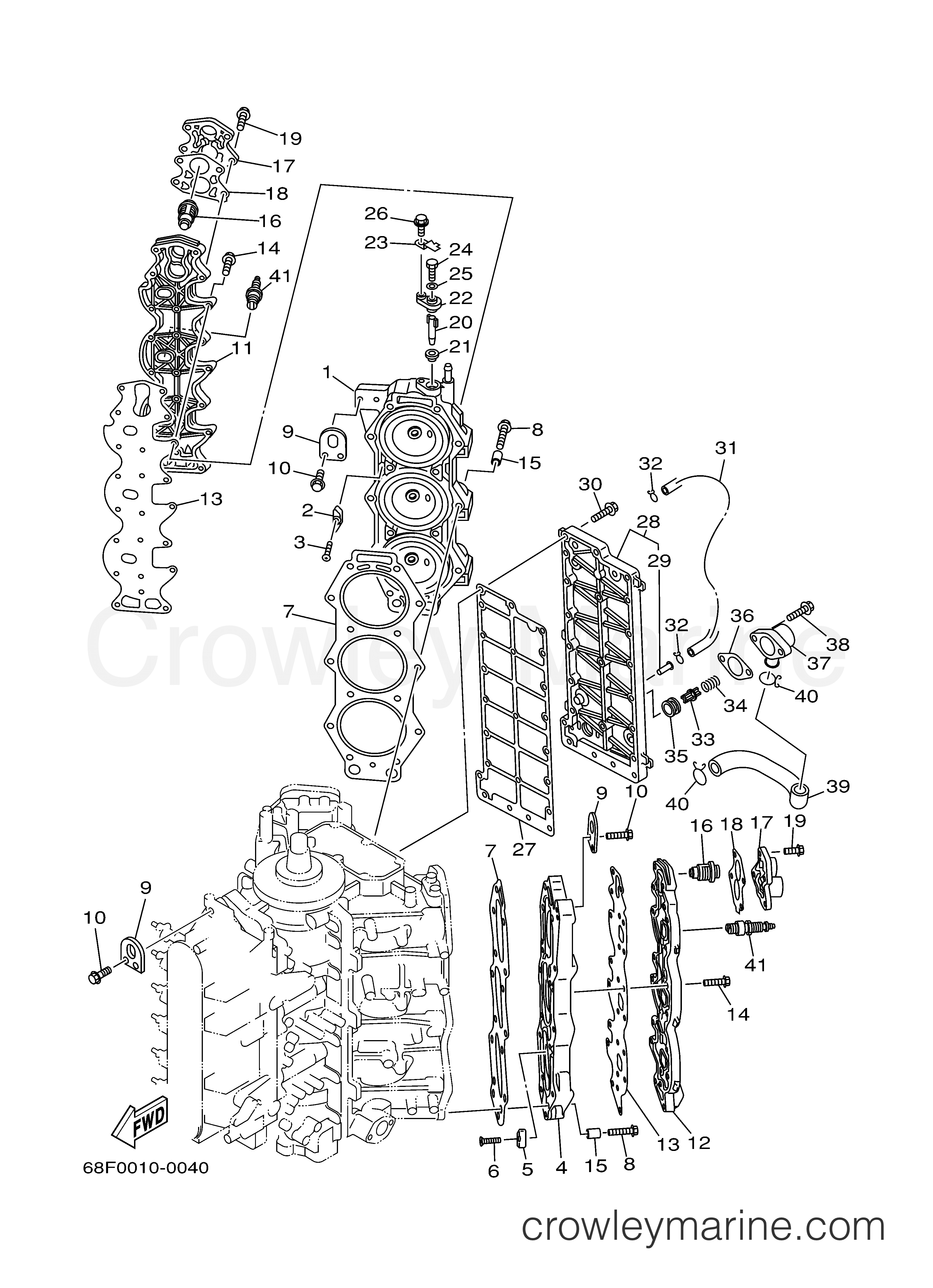 Yamaha Motors LZ200TXRY - CYLINDER CRANKCASE 2
