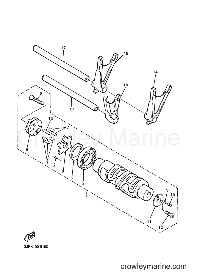 Yamaha Motors VMX12 (5GK7) [010] - SHIFT CAM & FORK
