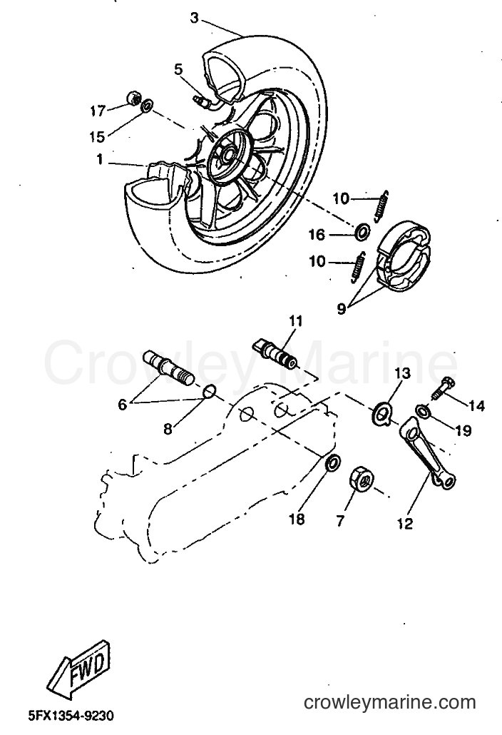 1999 Scooter CW50RS - CW50RS (5JK1) [010] - REAR WHEEL