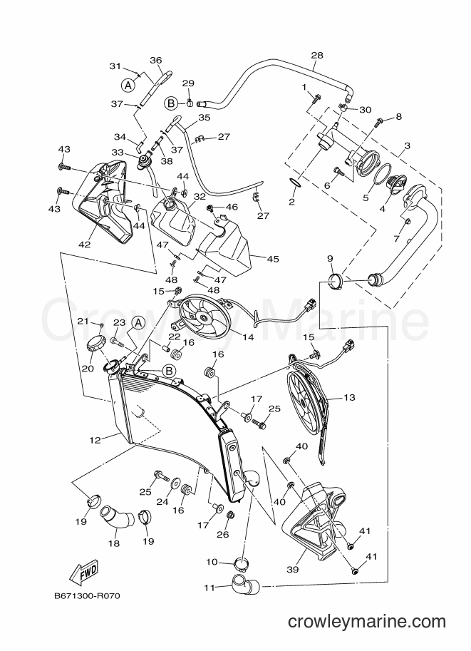 Yamaha Motors MTN1000 (B671) [010] - RADIATOR & HOSE