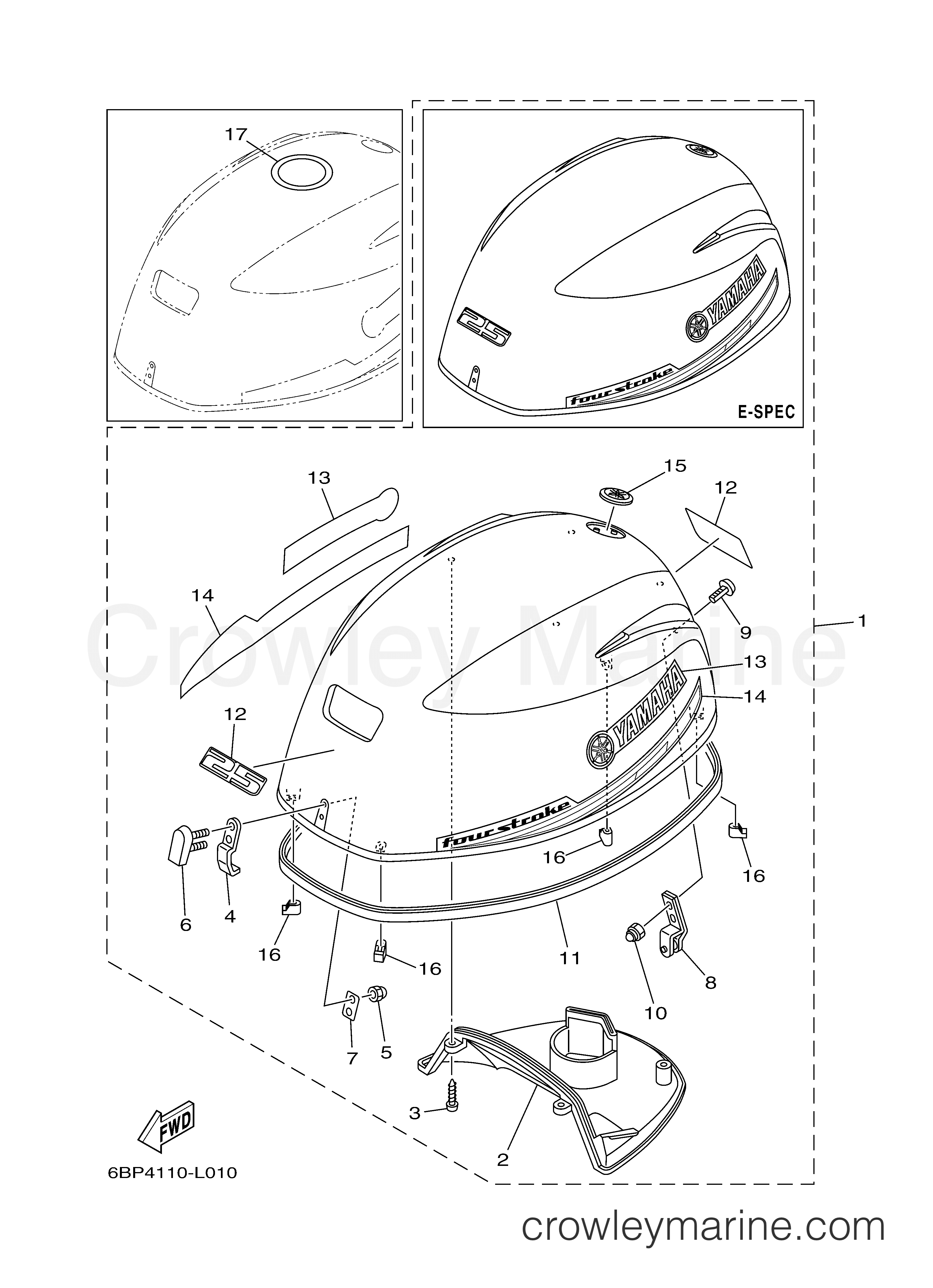 Yamaha Motors F25LEA - TOP COWLING