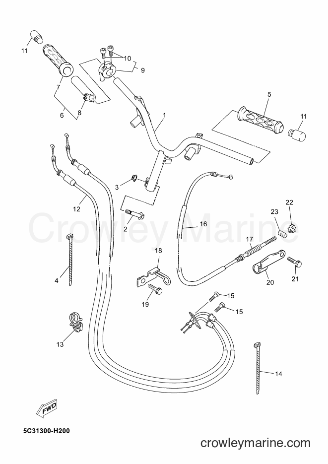 Yamaha Motors YN50F (5C31) [050] - STEERING HANDLE & CABLE