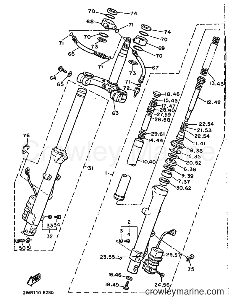 Yamaha Motors XVZ1300 (2WU0) [010] - FRONT FORK
