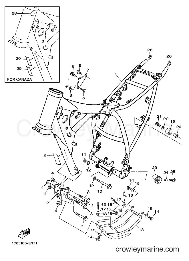 2009 Dirt Bike TT-R230 - TT-R230 (1C6F) [010] - FRAME