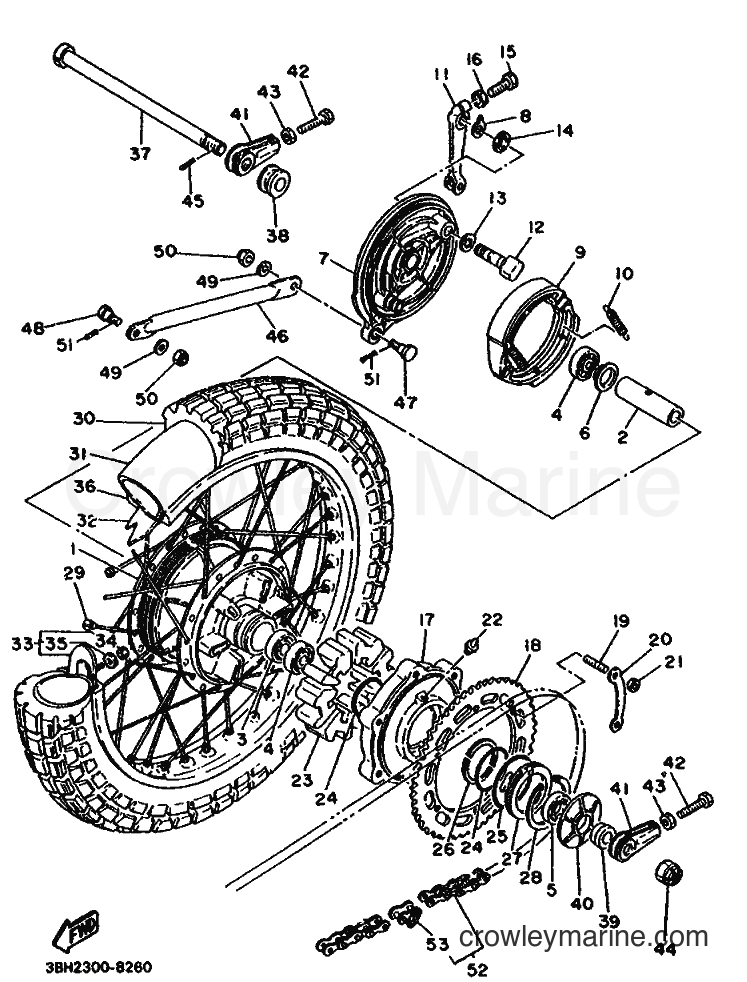 Yamaha Motors XT500 (3BH2) [999] - REAR WHEEL