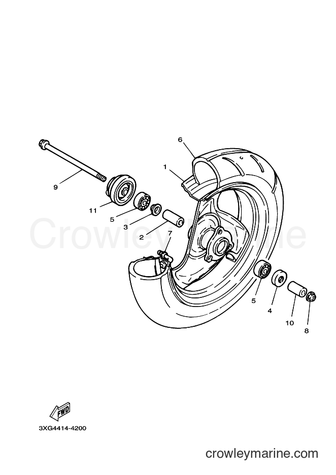 Yamaha Motors XC100N (1DW1) [010] - FRONT WHEEL