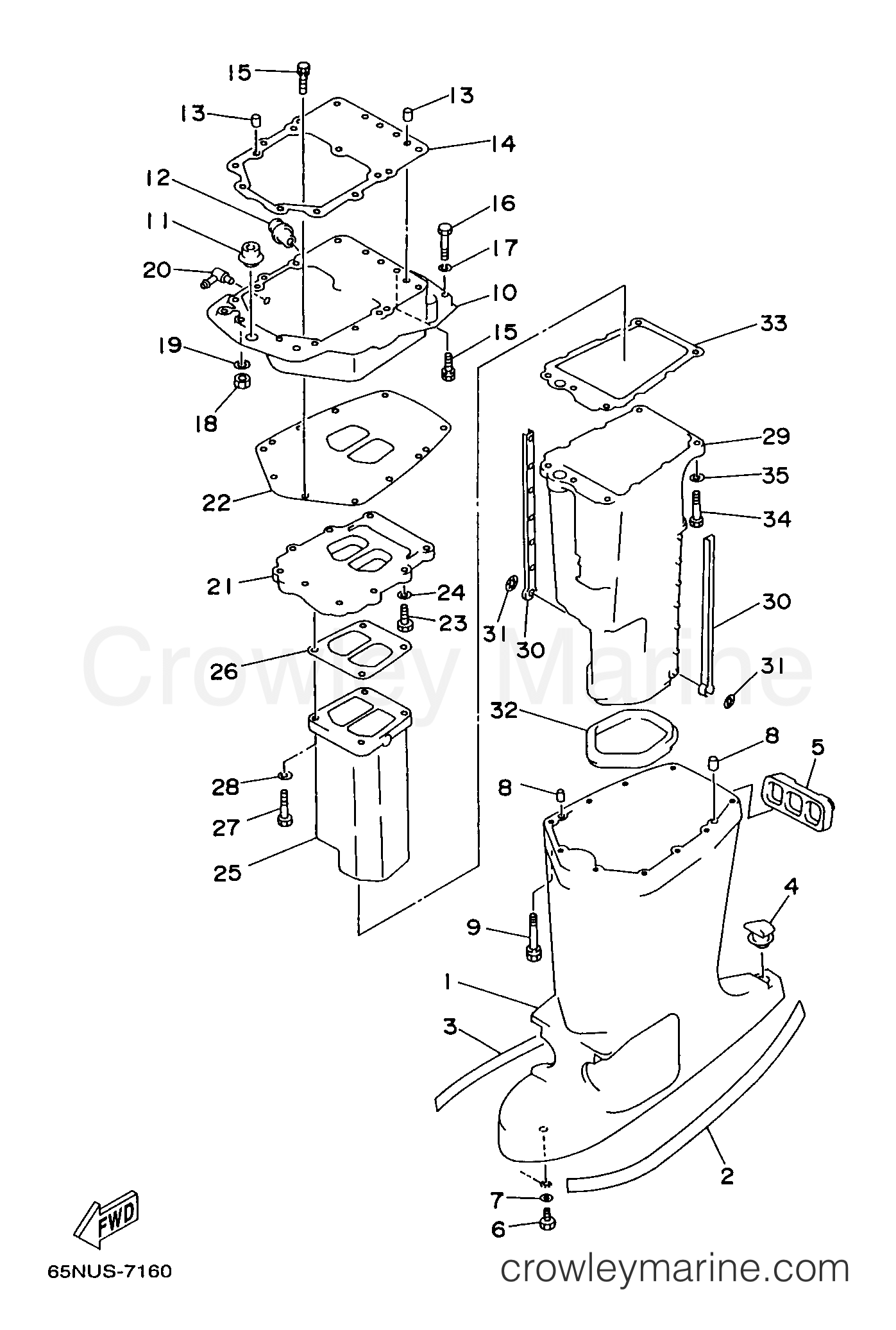Yamaha Motors D150TLRX - UPPER CASING