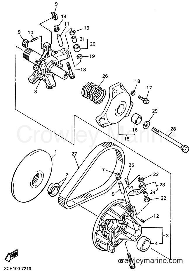 Yamaha Motors VX700LT (8CP1) [020] - PRIMARY SHEAVE