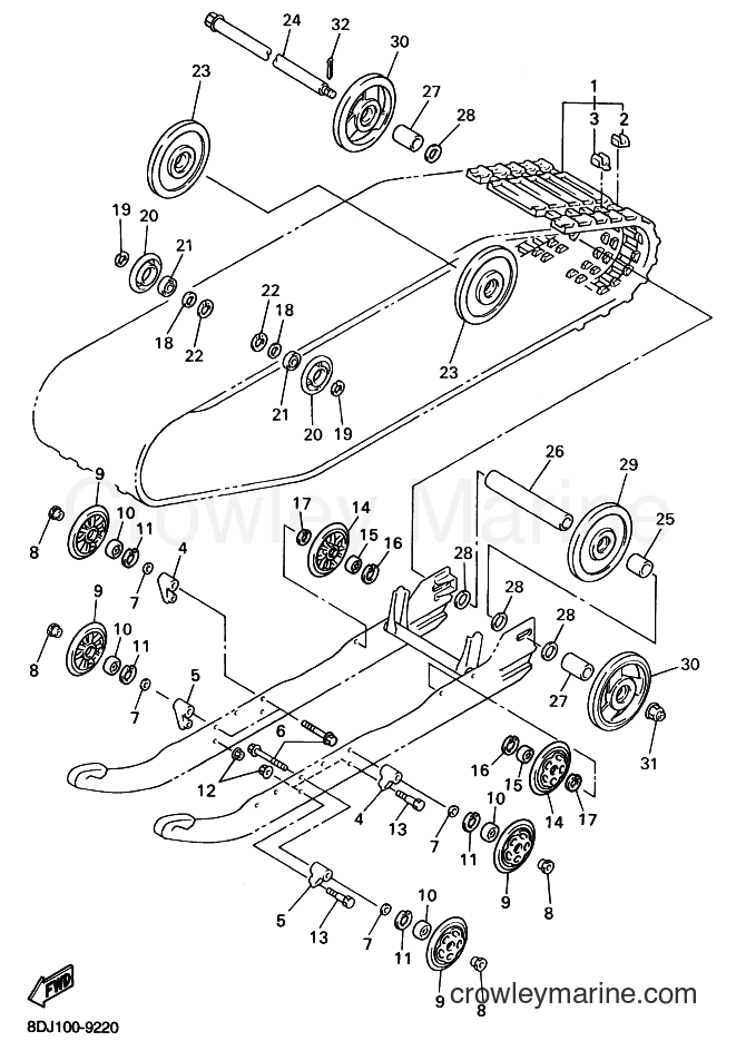 1999 Snowmobile PZ500 - PZ500 (8DJ1) [020] - TRACK SUSPENSION 1