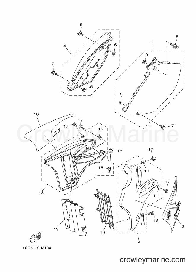 2013 Dirt Bike YZ125 - YZ125 (1SR6) [010] - SIDE COVER