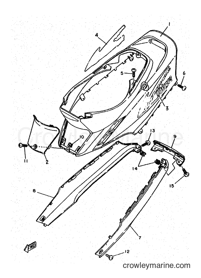 1995 Scooter YA50R - YA50R (4PC4) [010] - SIDE COVER