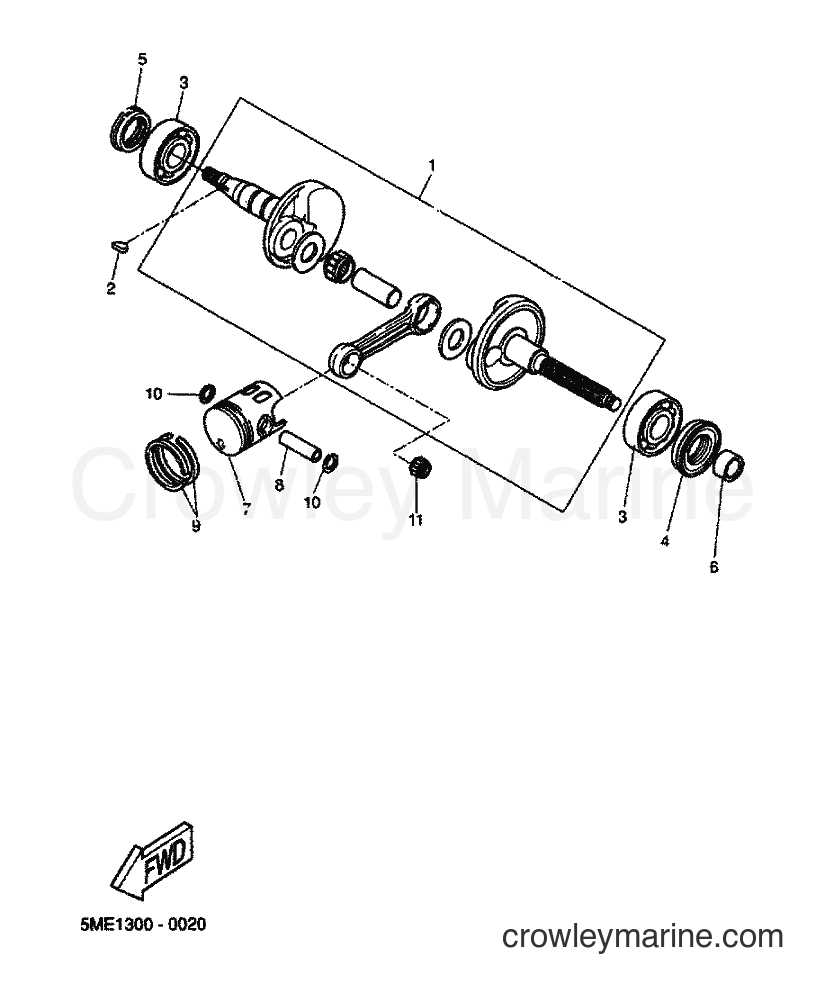 2000 Scooter YQ100 - YQ100 (5ME1) [080] - CRANKSHAFT & PISTON