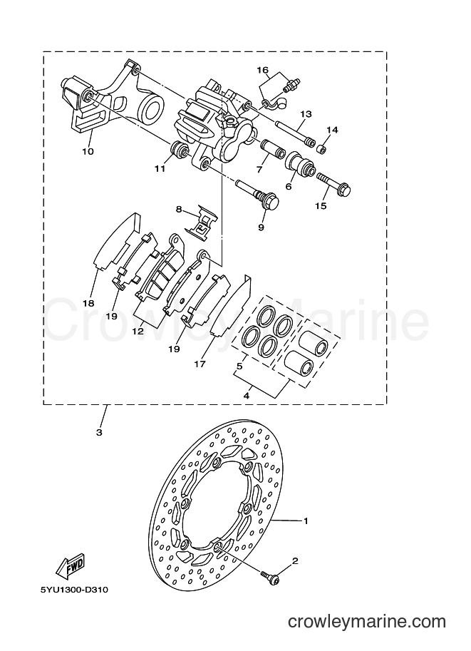 Yamaha Motors MT01 (5YUD) [010] - REAR BRAKE CALIPER
