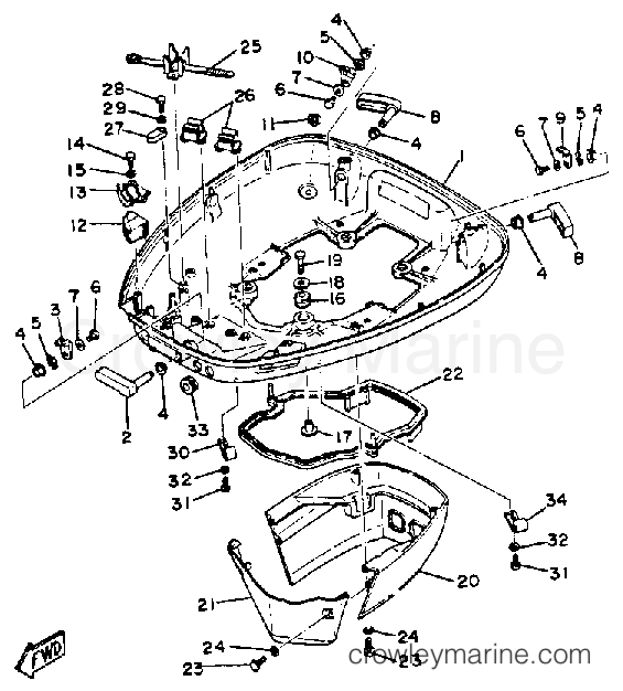 Yamaha Motors 175ETLN - BOTTOM COWLING