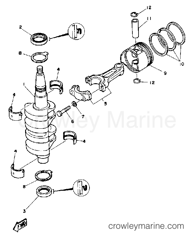 Yamaha Motors T9.9MXHP - CRANKSHAFT PISTON