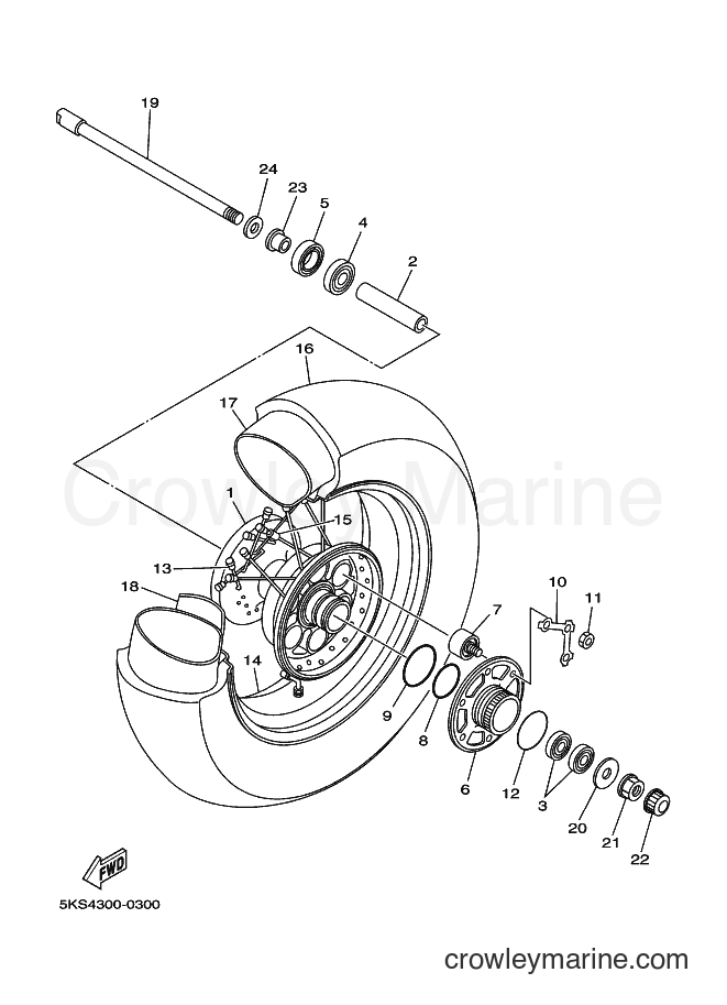 Yamaha Motors XVS1100 (5PB2) [090] - REAR WHEEL