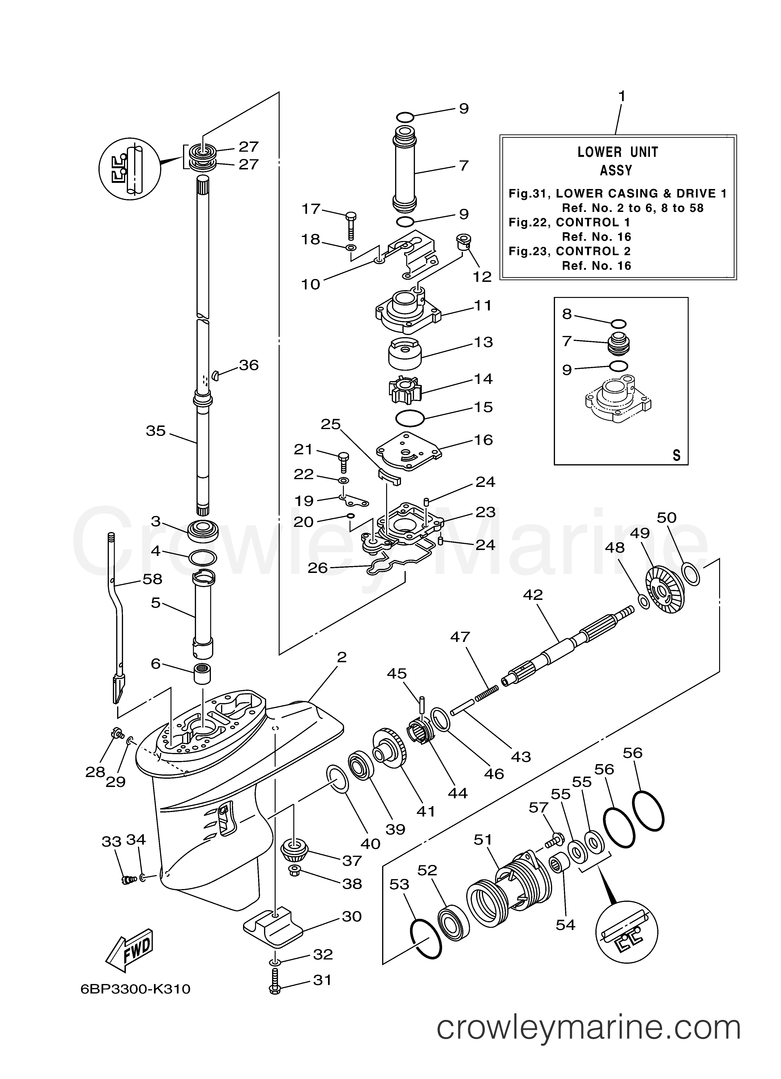 Yamaha Motors F25LA - LOWER CASING DRIVE 1