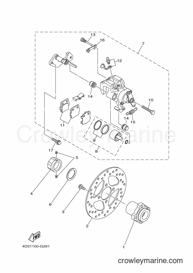 2008 ATV YFM250R - YFM250R (4D3B) [010] - REAR BRAKE CALIPER