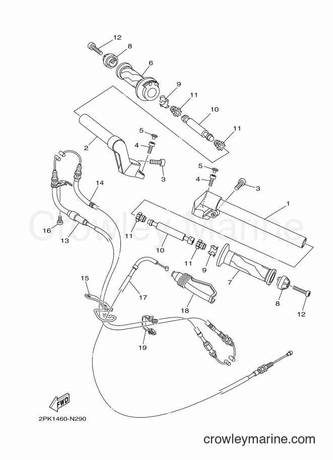 2014 Sport Bike YZF-R15 - YZF-R15 (2PK1) [010] - STEERING HANDLE & CABLE