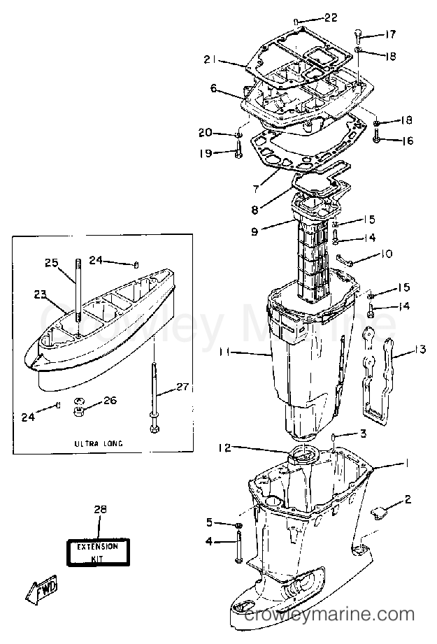 Yamaha Motors 90ETXN - UPPER CASING