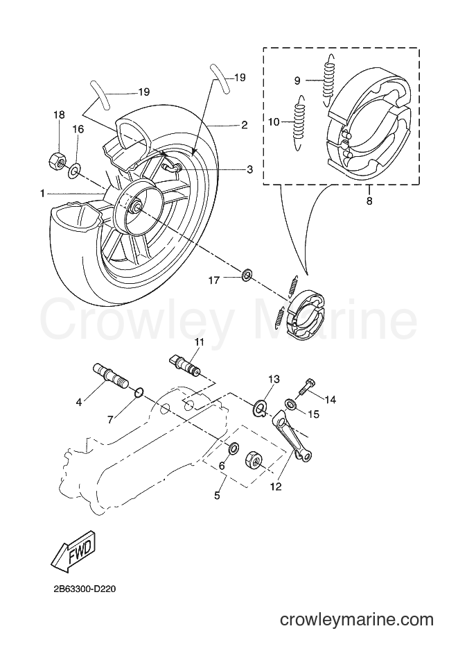 2009 Scooter CW50L - CW50L (2B6B) [020] - REAR WHEEL