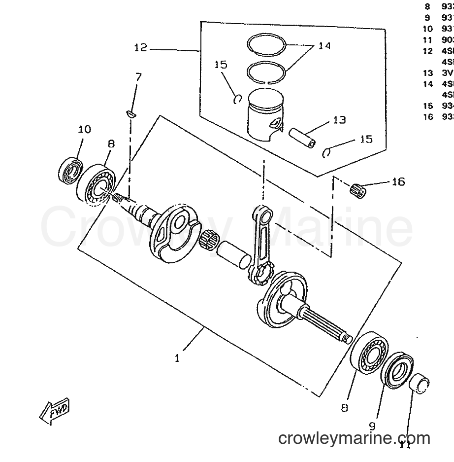 1996 Scooter CW50RSP - CW50RSP (4UR1) [999] - CRANKSHAFT & PISTON