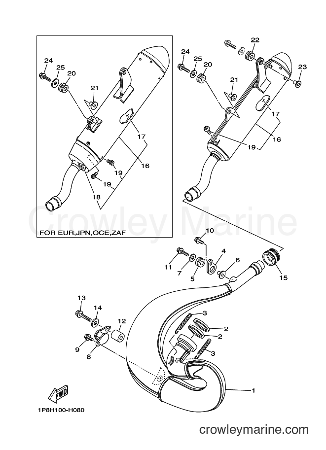 Yamaha Motors YZ250 (1P8J) [010] - EXHAUST