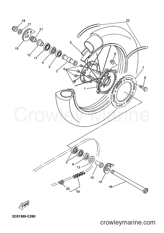 2006 Dirt Bike DT125X - DT125X (2C82) [030] - REAR WHEEL