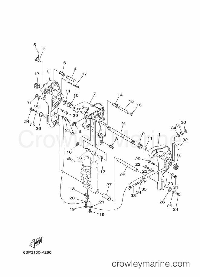 Yamaha Motors F25MHA (6BP4) [460] - BRACKET 1