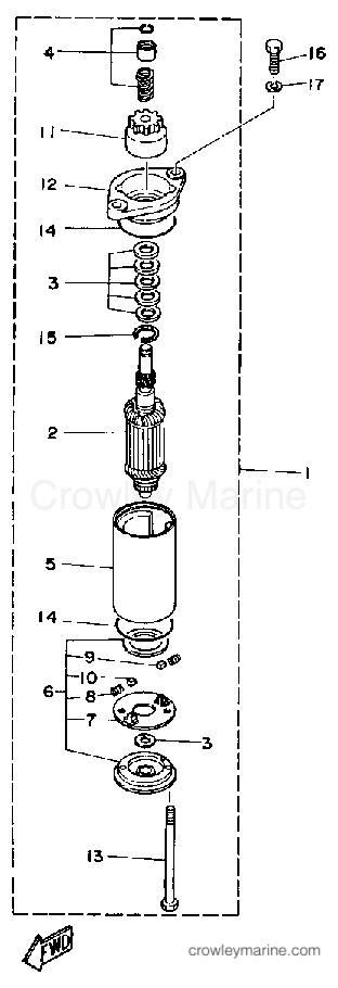 Yamaha Motors 25LF - STARTING MOTOR (25E)