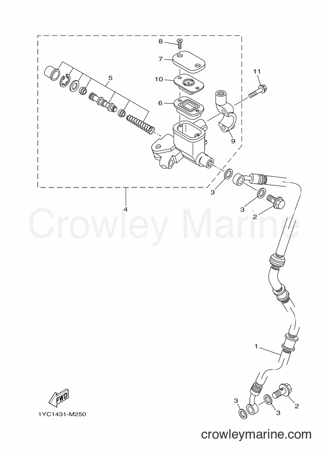 Yamaha Motors AF115F (1YC5) [010] - FRONT MASTER CYLINDER