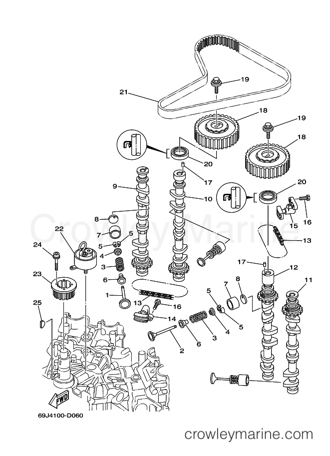 Yamaha Motors F225A (69J6) [100] - VALVE