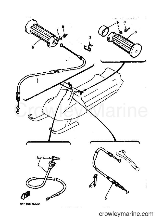 1990 Snowmobile XL540P - XL540P (87K1) [010] - CONTROL CABLE