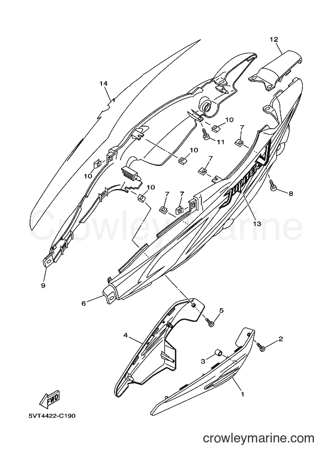 2004 Scooter T110C - T110C (5VT4) [010] - SIDE COVER
