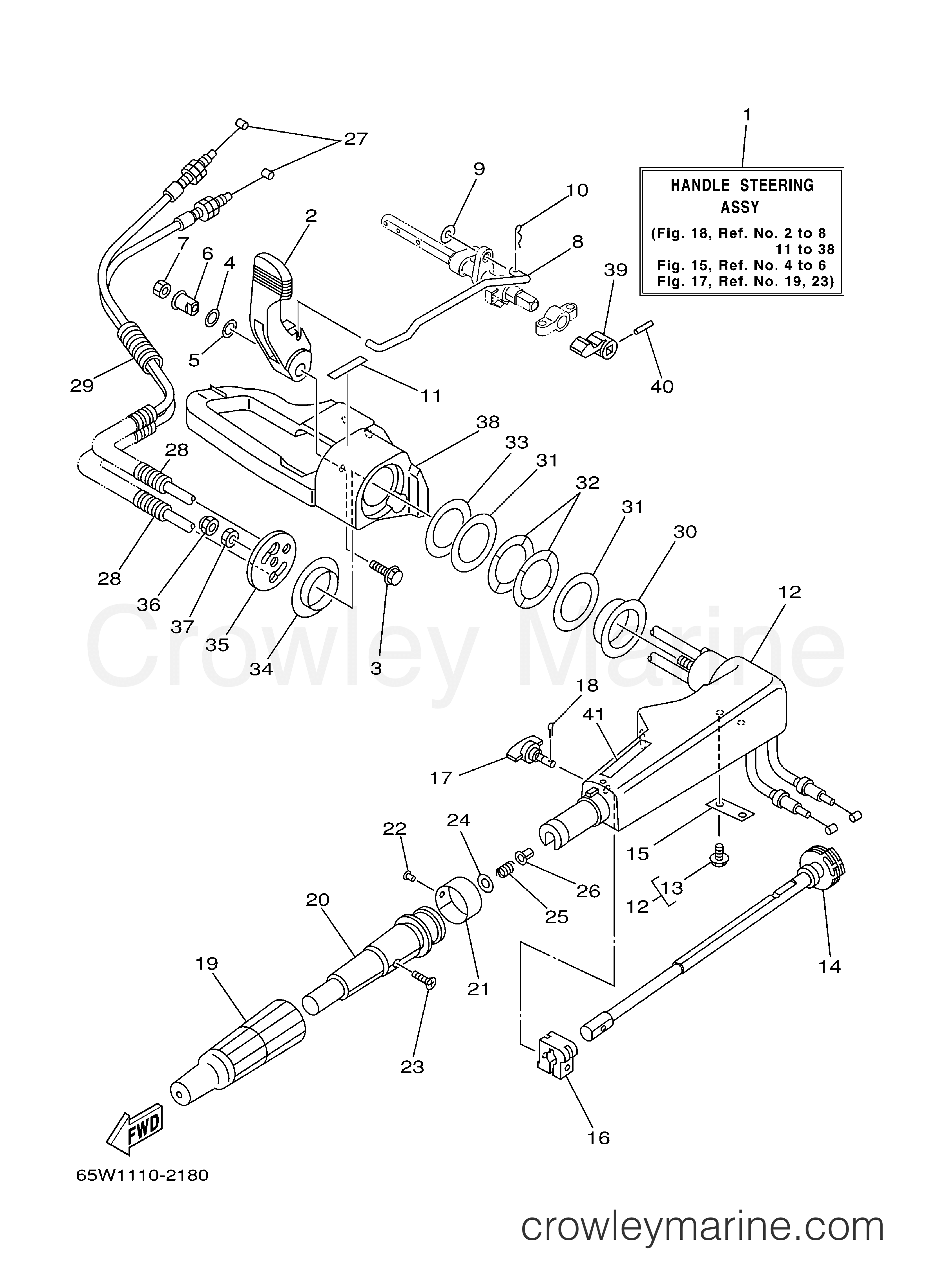 Yamaha Motors F25MLHB - STEERING MH EH
