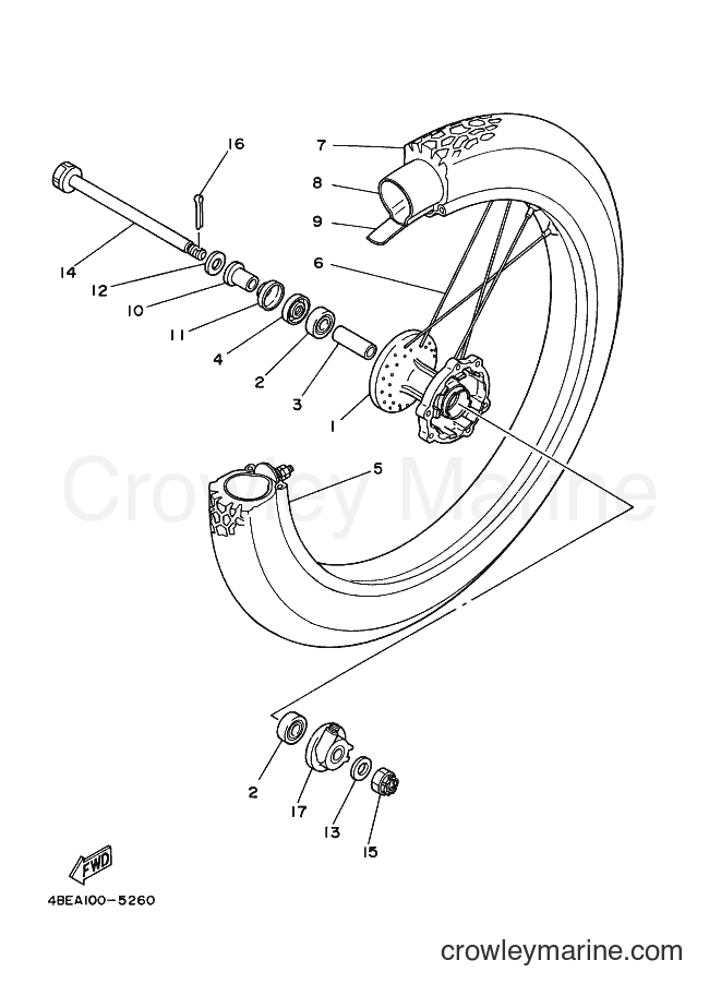 1997 Dirt Bike XT225 - XT225 (4BEJ) [010] - FRONT WHEEL