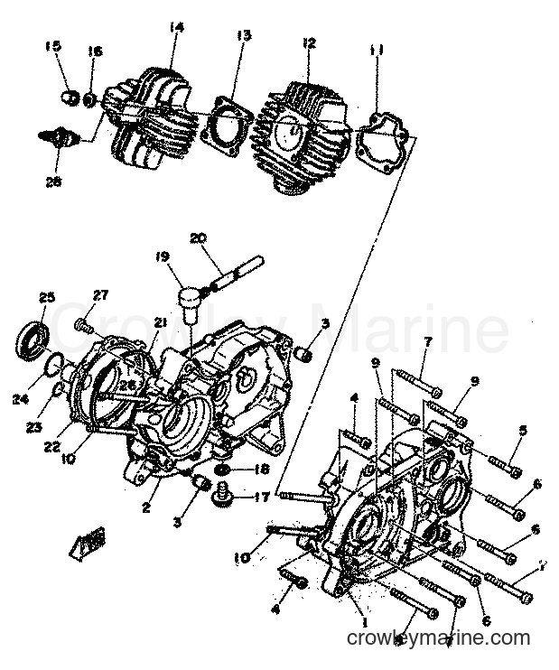 1977 Scooter FS1 - FS1 (2G0) [998] - CYLINDER & CRANKCASE