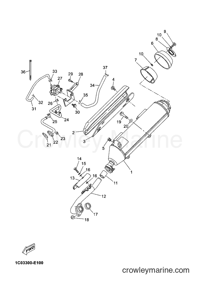 2006 Scooter YP250R - YP250R (1C03) [010] - EXHAUST