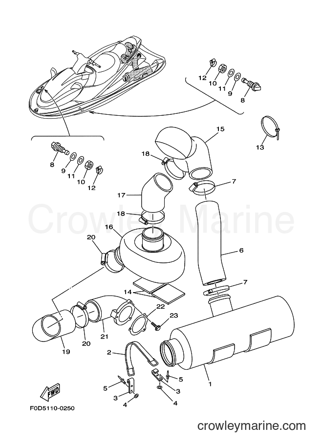 Yamaha Motors ENG FOR XA1200 (67BA) [01A] - EXHAUST 3