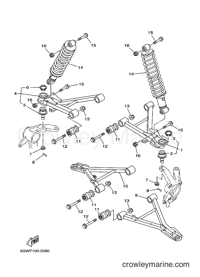 2003 ATV YFM400N - YFM400N (5GWA) [010] - FRONT SUSPENSION & WHEEL