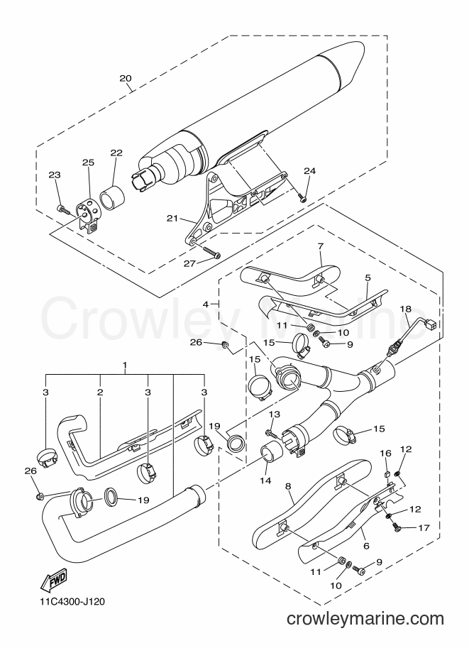 Yamaha Motors XVS1300A (1CS1) [040] - EXHAUST