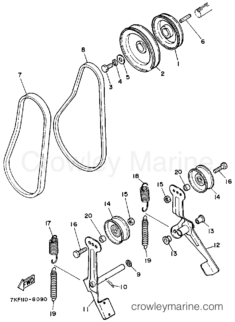 Yamaha Motors YS828TM - V-BELT - PULLEY