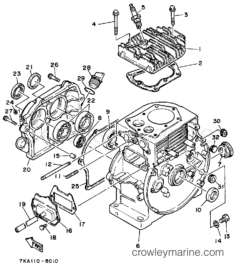 Yamaha Motors YS624TM - CYLINDER-CRANKCASE
