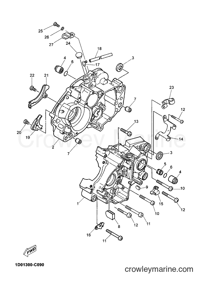 2004 Dirt Bike DT125RE - DT125RE (1D01) [070] - CRANKCASE