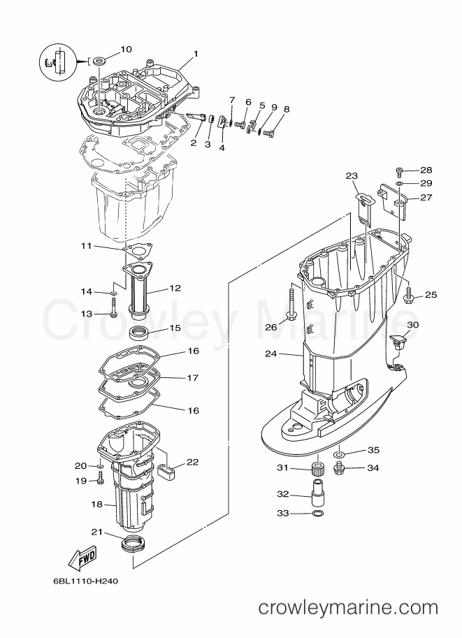 Yamaha Motors FT25FETL (6BL2) [040] - UPPER CASING