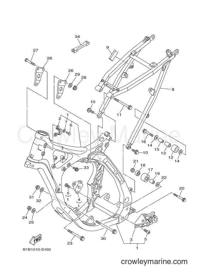 2018 Dirt Bike YZ125X - YZ125X (B1B2) [010] - FRAME