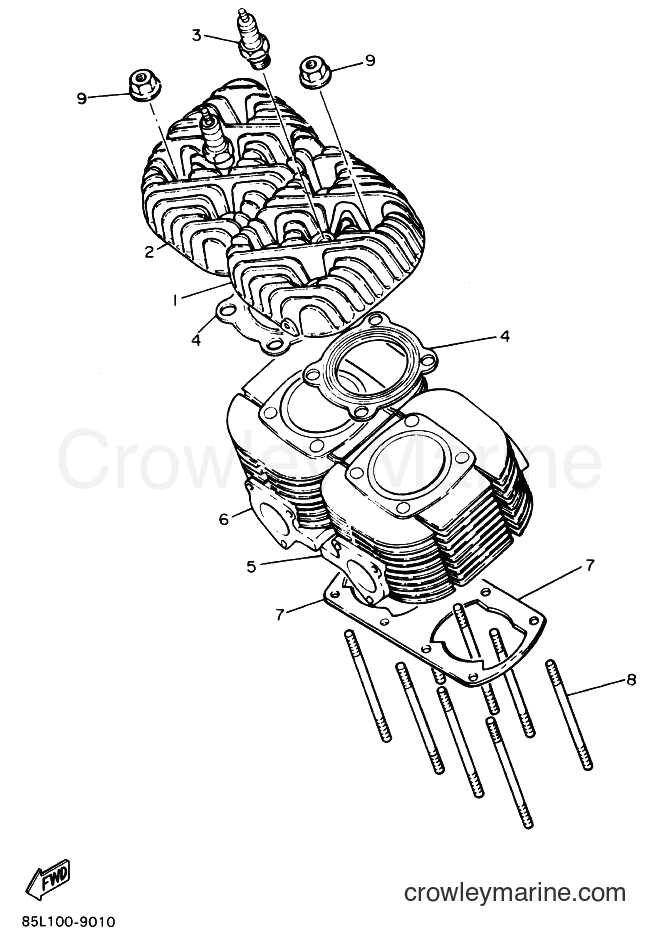 Yamaha Motors CS340E (8BE7) [020] - CYLINDER
