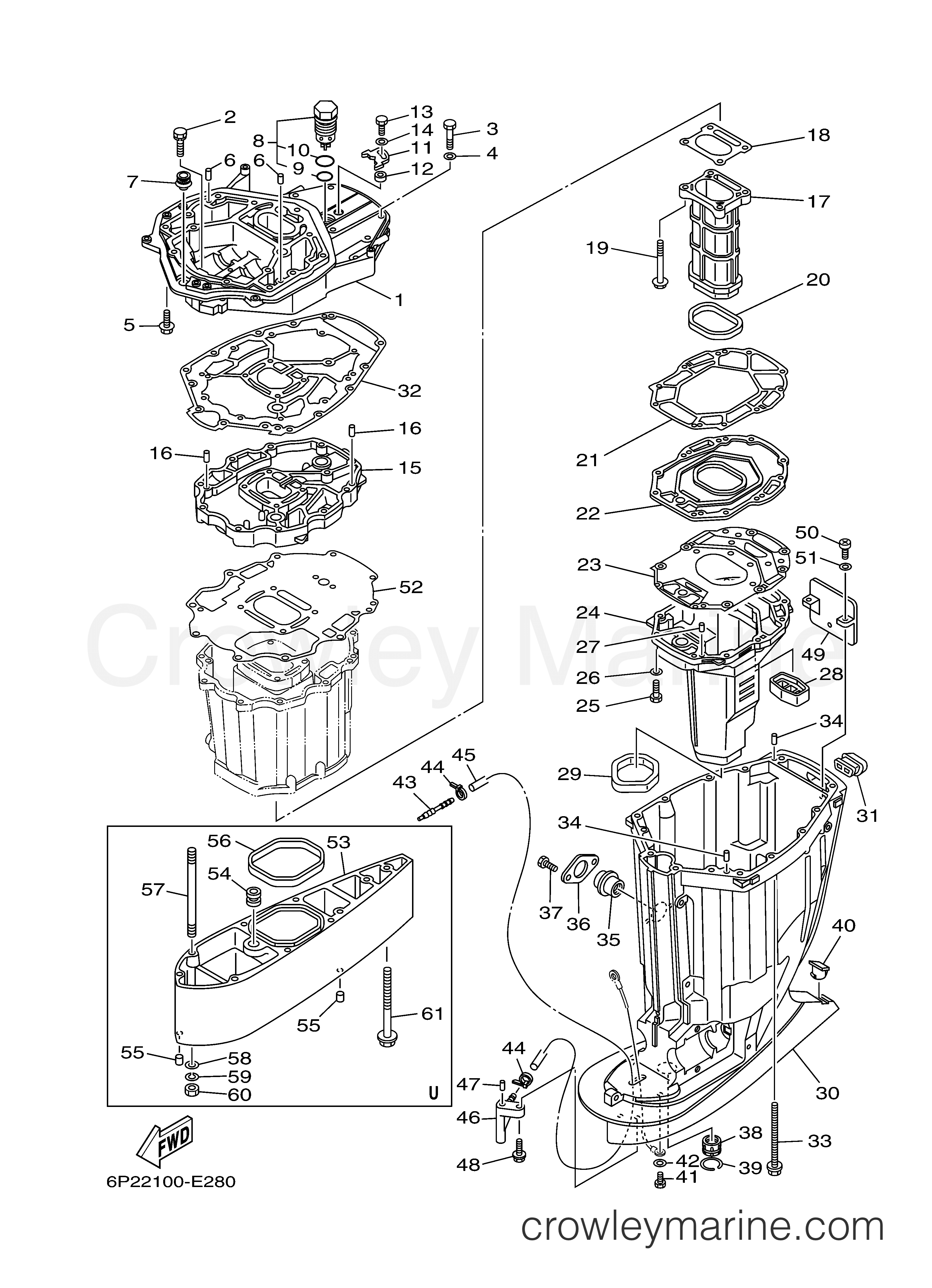 Yamaha Motors LF250TUR - UPPER CASING