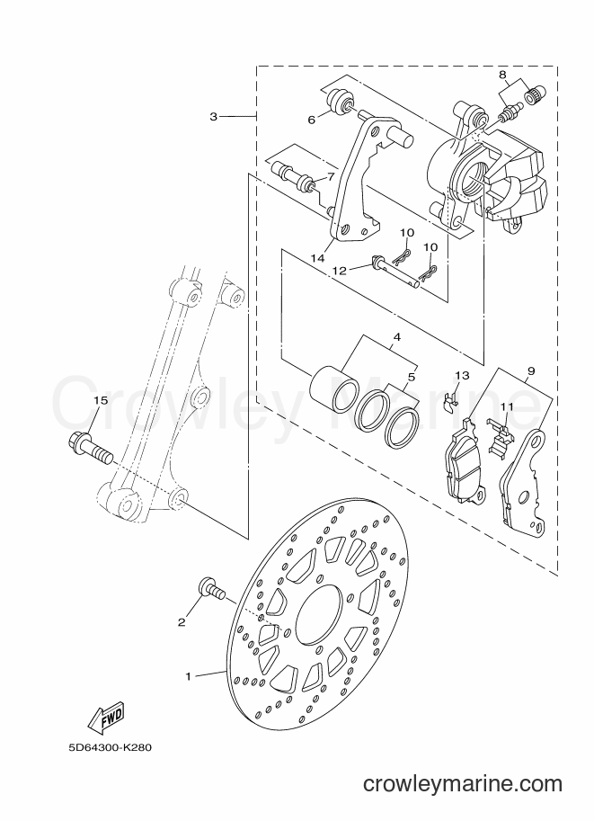2011 Scooter T135FI - T135FI (5D65) [010] - FRONT BRAKE CALIPER
